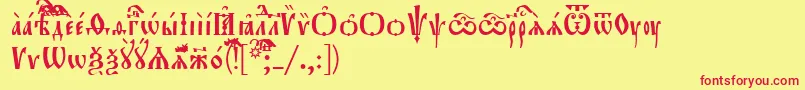 Orthodox.TtUcs8 Font – Red Fonts on Yellow Background