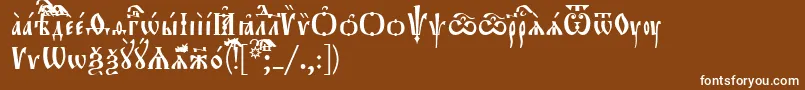 Orthodox.TtUcs8 Font – White Fonts on Brown Background