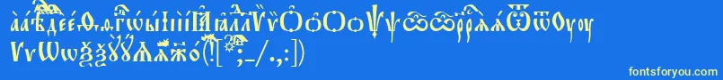 Orthodox.TtUcs8 Font – Yellow Fonts on Blue Background