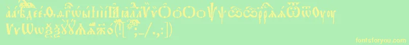 Orthodox.TtUcs8 Font – Yellow Fonts on Green Background