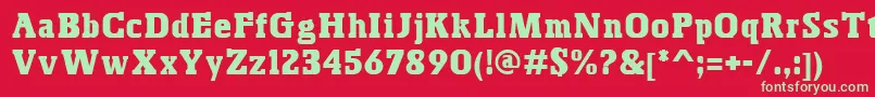BoskoRegular Font – Green Fonts on Red Background