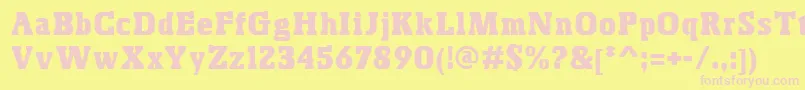 BoskoRegular Font – Pink Fonts on Yellow Background