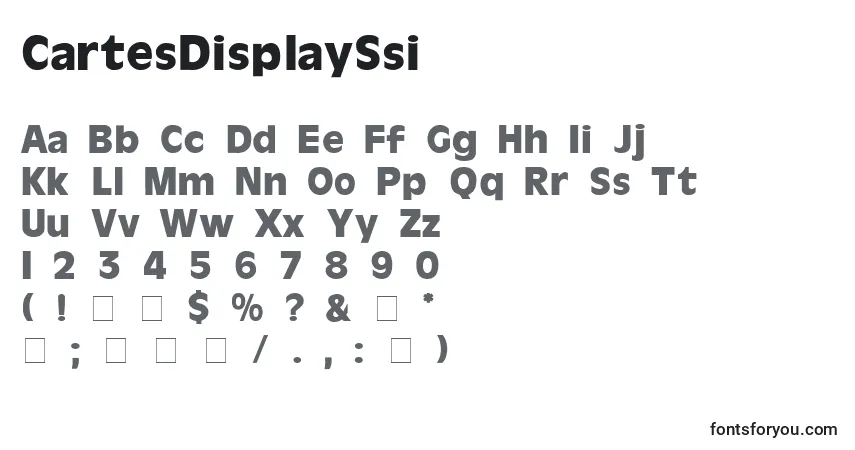 A fonte CartesDisplaySsi – alfabeto, números, caracteres especiais