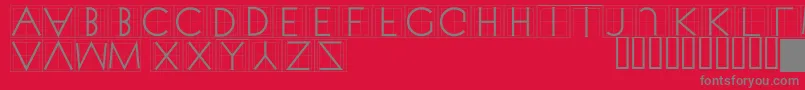 XperimentypothreeSquares Font – Gray Fonts on Red Background