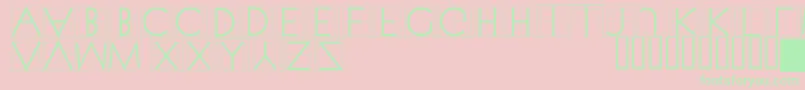 Czcionka XperimentypothreeSquares – zielone czcionki na różowym tle