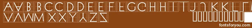 XperimentypothreeSquares Font – White Fonts on Brown Background