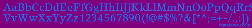 LinoletterstdMedium Font – Blue Fonts on Purple Background