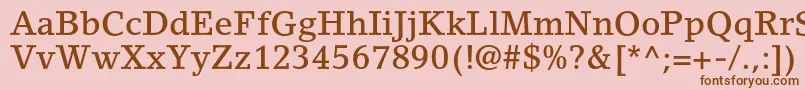 Police LinoletterstdMedium – polices brunes sur fond rose