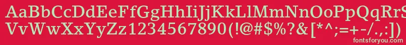LinoletterstdMedium-Schriftart – Grüne Schriften auf rotem Hintergrund