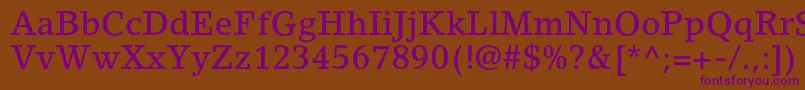 LinoletterstdMedium Font – Purple Fonts on Brown Background
