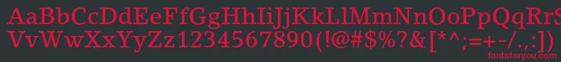 LinoletterstdMedium Font – Red Fonts on Black Background