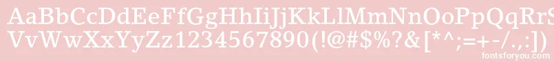 フォントLinoletterstdMedium – ピンクの背景に白い文字