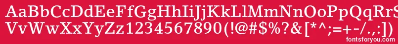 Fonte LinoletterstdMedium – fontes brancas em um fundo vermelho