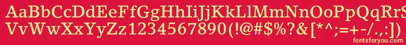 LinoletterstdMedium-Schriftart – Gelbe Schriften auf rotem Hintergrund