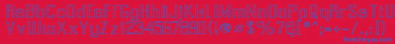 PecotOutline Font – Blue Fonts on Red Background