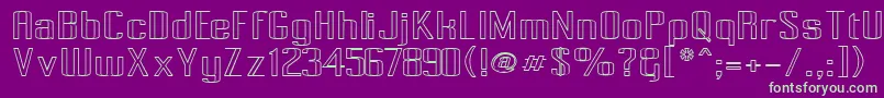 PecotOutline Font – Green Fonts on Purple Background