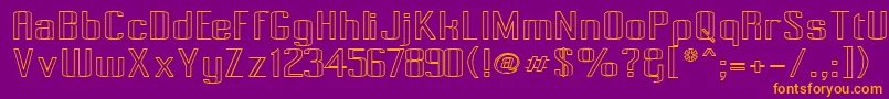 PecotOutline Font – Orange Fonts on Purple Background