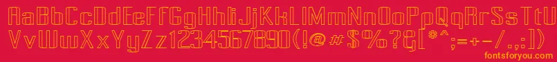 フォントPecotOutline – 赤い背景にオレンジの文字