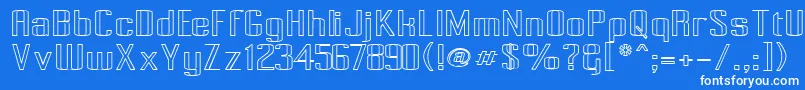 フォントPecotOutline – 青い背景に白い文字