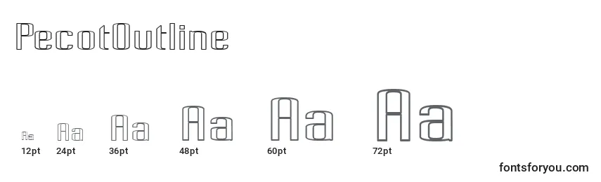 PecotOutline Font Sizes