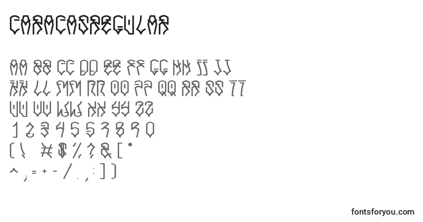 A fonte CaracasRegular – alfabeto, números, caracteres especiais