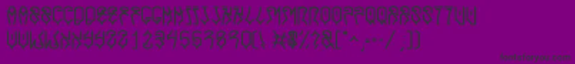 フォントCaracasRegular – 紫の背景に黒い文字