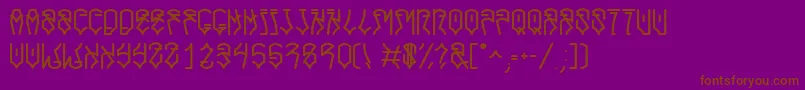 フォントCaracasRegular – 紫色の背景に茶色のフォント