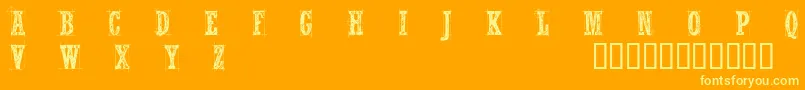 fuente CfnelsonoldcaractersRegula – Fuentes Amarillas Sobre Fondo Naranja