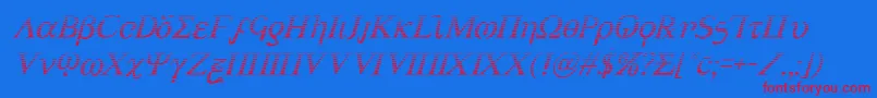 Achilles3gradital Font – Red Fonts on Blue Background