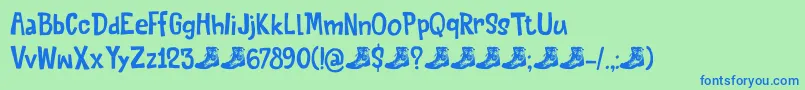 QuiteSomethingDemo Font – Blue Fonts on Green Background