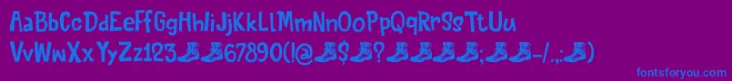 Шрифт QuiteSomethingDemo – синие шрифты на фиолетовом фоне