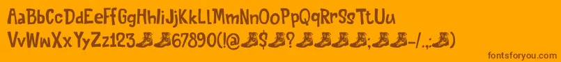 フォントQuiteSomethingDemo – オレンジの背景に茶色のフォント
