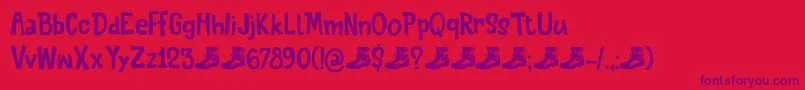 Fonte QuiteSomethingDemo – fontes roxas em um fundo vermelho