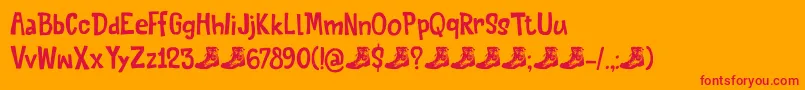 Шрифт QuiteSomethingDemo – красные шрифты на оранжевом фоне