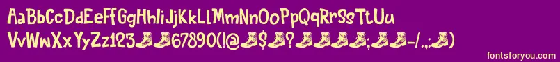 QuiteSomethingDemo-Schriftart – Gelbe Schriften auf violettem Hintergrund