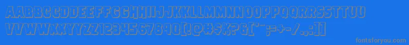 Czcionka Dreadringer3D – szare czcionki na niebieskim tle