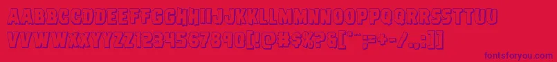 Dreadringer3D-fontti – violetit fontit punaisella taustalla