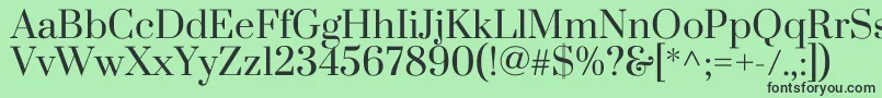 フォントPrataRegular – 緑の背景に黒い文字