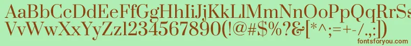 PrataRegular-Schriftart – Braune Schriften auf grünem Hintergrund