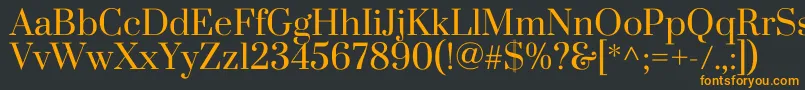 フォントPrataRegular – 黒い背景にオレンジの文字