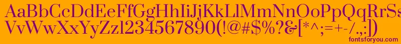 PrataRegular-Schriftart – Violette Schriften auf orangefarbenem Hintergrund