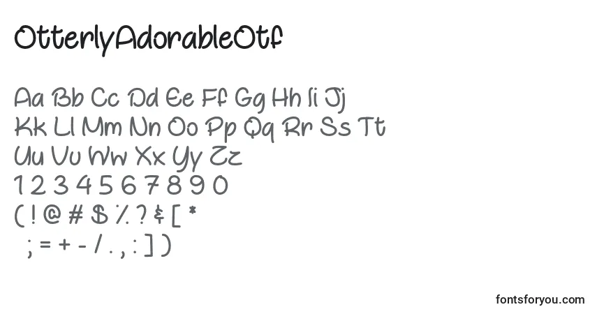 A fonte OtterlyAdorableOtf – alfabeto, números, caracteres especiais