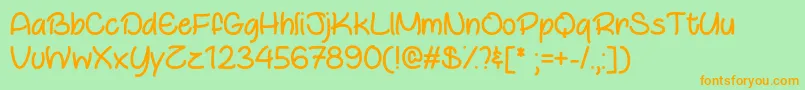 OtterlyAdorableOtf Font – Orange Fonts on Green Background