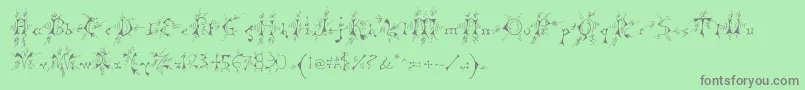 Mp-Schriftart – Graue Schriften auf grünem Hintergrund