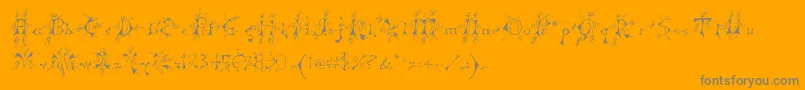 Mp-Schriftart – Graue Schriften auf orangefarbenem Hintergrund