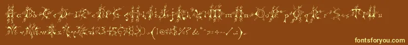 Mp Font – Yellow Fonts on Brown Background