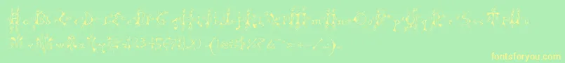 Mp Font – Yellow Fonts on Green Background