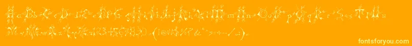 Więcej informacji o czcionce Mp Czcionka Mp – żółte czcionki na pomarańczowym tle