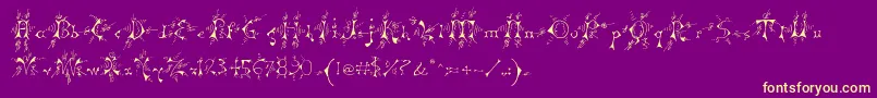 Mp Font – Yellow Fonts on Purple Background
