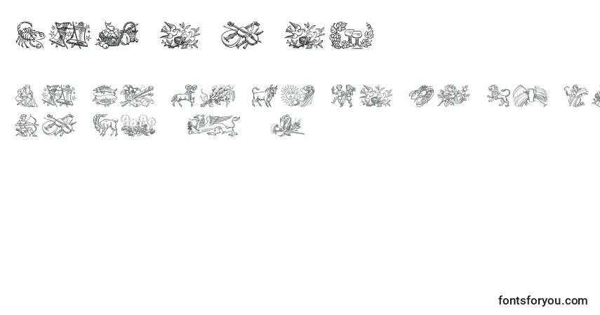 Шрифт Jahreskreis – алфавит, цифры, специальные символы